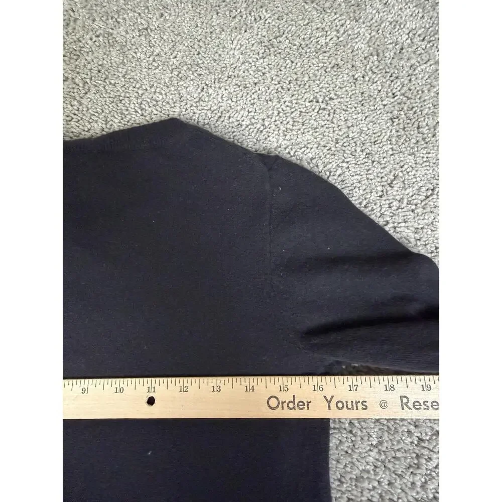 J.CREW Sweater Pullover Womens S Black Cotton Wool Nylon Lightweight Crewneck